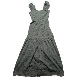 PALMACEA SWIMSWEAR Green Cotton Swim‎ Coverup Dress - Women Large